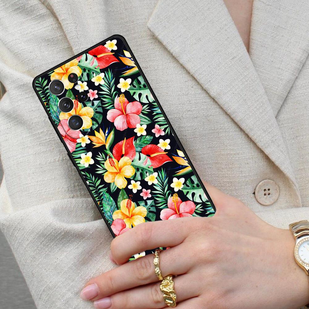 Tropical Paradise Hawaiian Flower Cell Phone Case for Samsung Galaxy S26 Ultra S25 S24 S23 S22 S21 S20 Note10 Cover