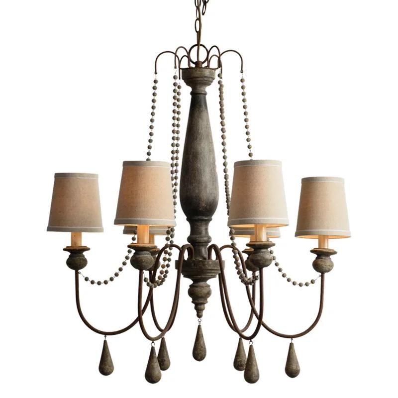 

Люстры с тканевыми абажурами, деревенское освещение, старинные деревянные светильники, ретро-подвесные светильники для спальни, подвесные светильники для гостиной