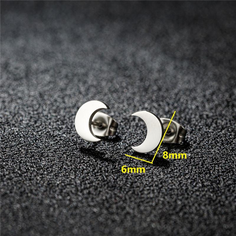Stainless Steel Star Moon Stud Earrings for Women Everyday Mothers'day Celestial Birthday Gift Crescent Piercing Jewelry