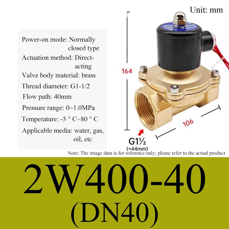 Electric Solenoid Valve 1/4" 3/8" 1/2" 3/4" 1" DN8/10/15/20/25/50 Normally Closed Pneumatic for Water Oil Air 12V 24V 110V 220V