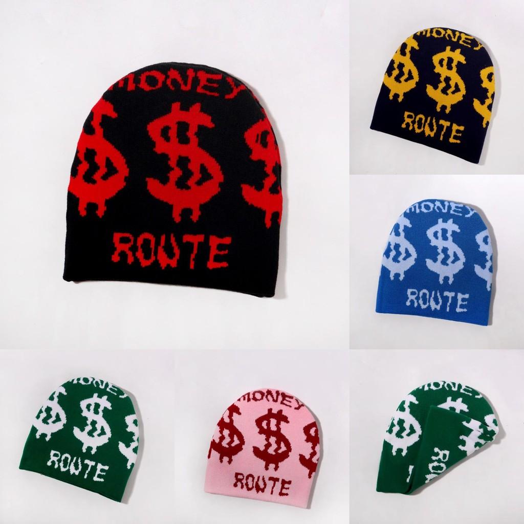 Fashion Knitted Hat With Money And Letter Printing Design For Daily Cold Season