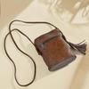 Johnature Retro-Handytasche aus echtem Leder, vielseitig, weich, echtes Rindsleder, für Damen, kleine Schulter- und Umhängetaschen