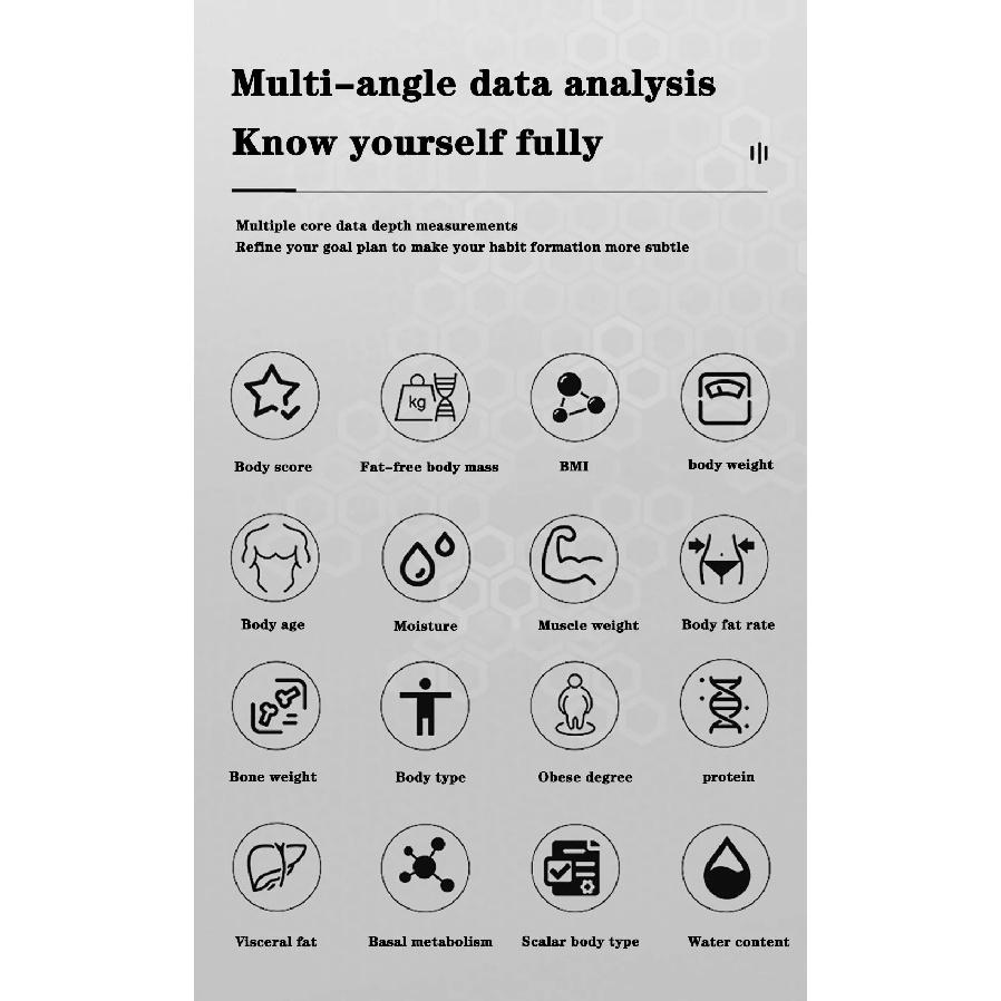 Body Fat Scale Smart Wireless Digital Bathroom Weight Scale Body Composition Analyzer With Smartphone App Bluetooth-compatible