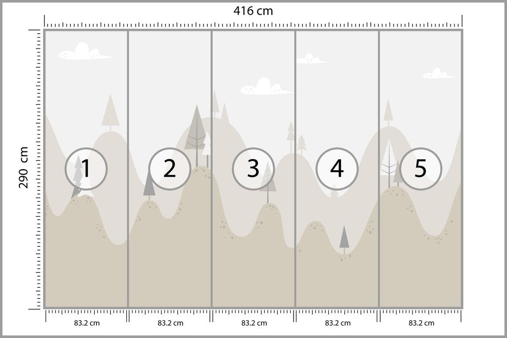 Photomural Fairytale Hills Smooth Vinyl 416x290