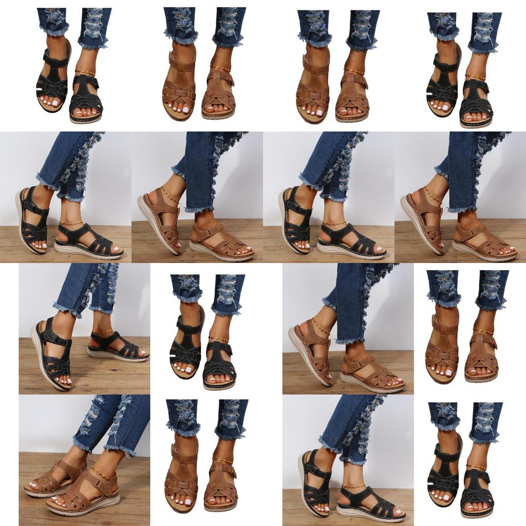 Grenzüberschreitende Mode im römischen Stil Vintage Damen-Sandalen mit weicher Sohle und bequemem Keilabsatz