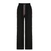 Women's Summer American Y2K Bow Side Stripe Design Lounge Pants - Straight Loose Flared Dance Trousers for Slimming Look