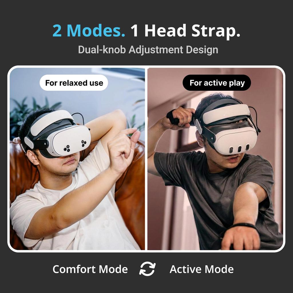 BOBOVR M3 - VR Head Strap BOBOVR, for Meta Quest 3/3S, Dual-Mode Adjustable Fit, BM60 Battery Compatible
