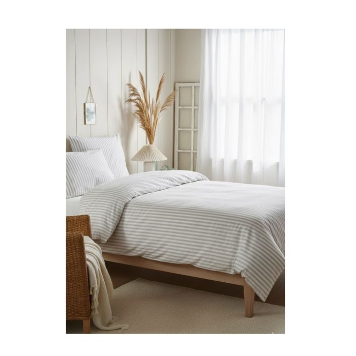 Parure de lit Rayure 220 x 240 cm beige