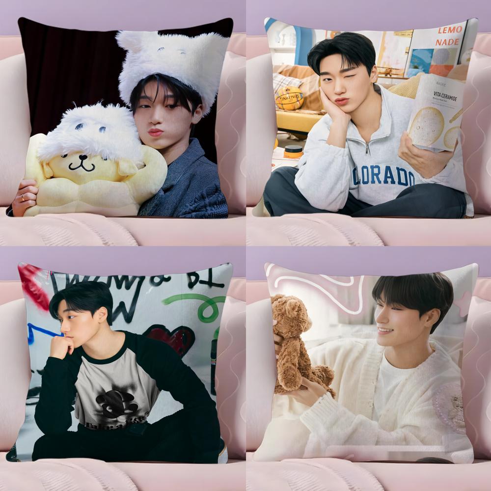 Kpop Stil A-Ateez C-Choi San Kissenbezug Plüschstoff Weich Zweiseitig Bedruckt Sofa Warm Winter Haus Geschenk Kissenbezug