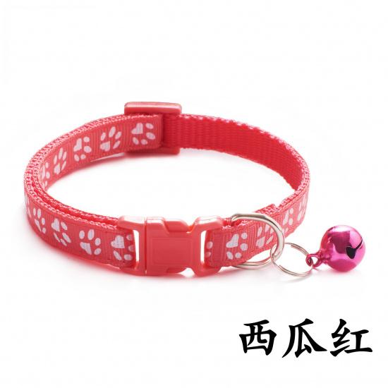 Pet Patch Colorful Collar Puppy and Cat Collar Cat Collar with Paw Print and Bell Cat Buckle Collar