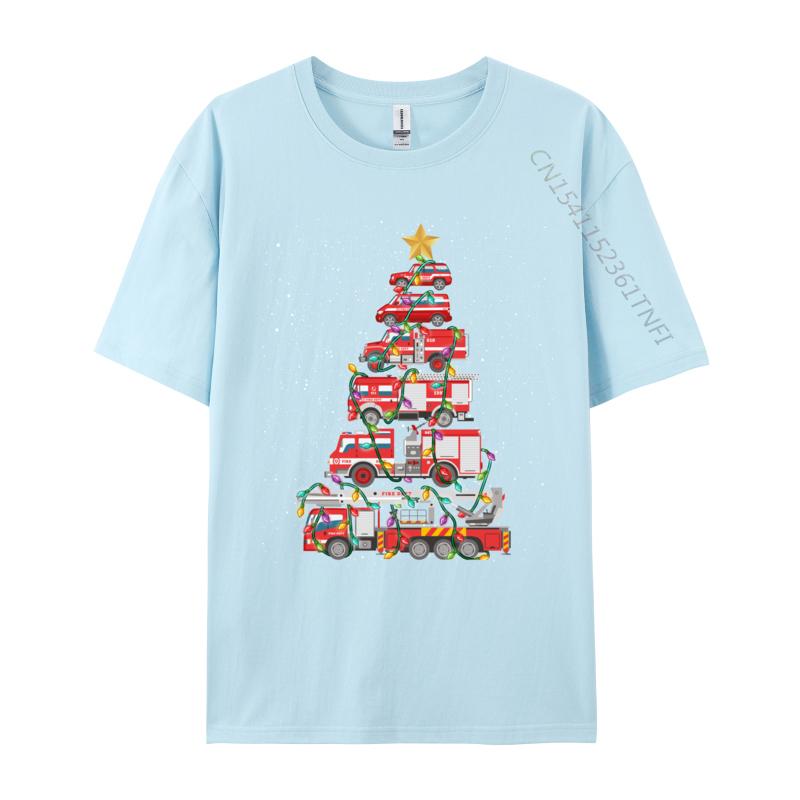 Zábavné Hasičský Strom Hasičské Auto Vánoce Veselé Vánoce Trička Mládež Rife Klasická Trička Bavlněná Trička