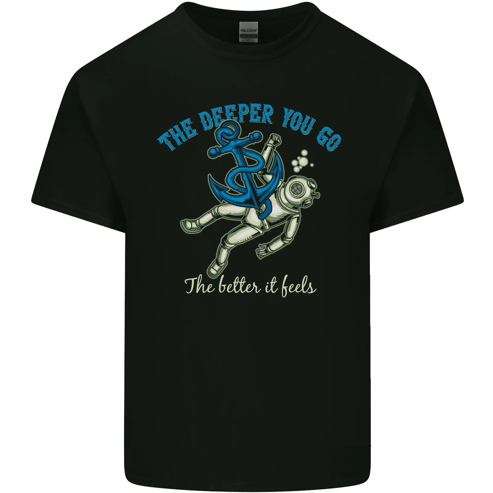 The Deeper You Go Funny Scuba Diving Diver Kids T-Shirt Childrens 3XL