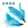 SONGWAY Cat Toy, Fluffy Blue Insect Feathers with Sturdy Fishing Pole
