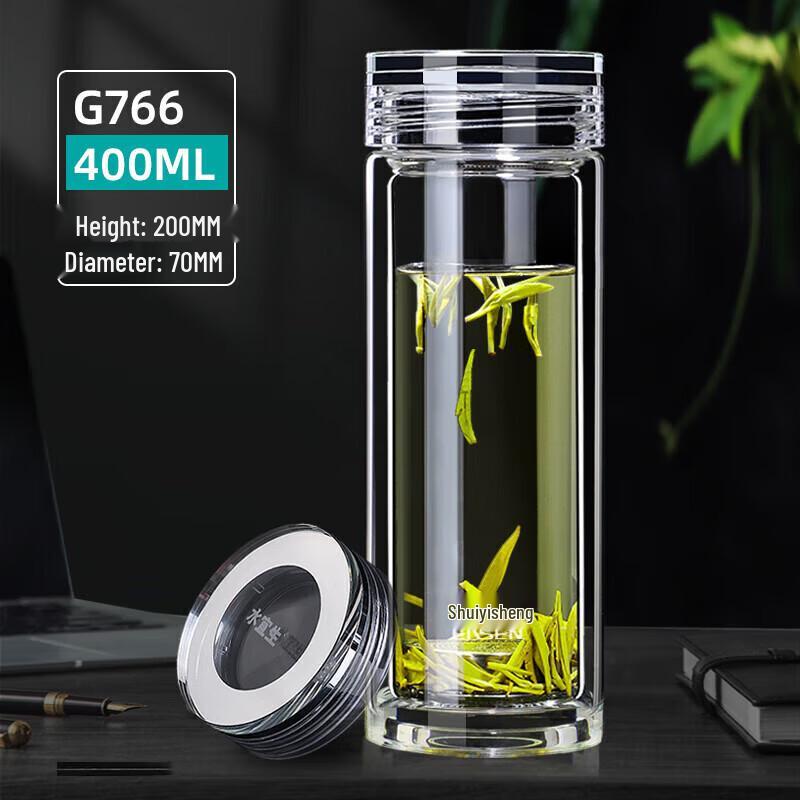 Shui Yi Sheng Double-Layer Insulated Glass Tea Cup