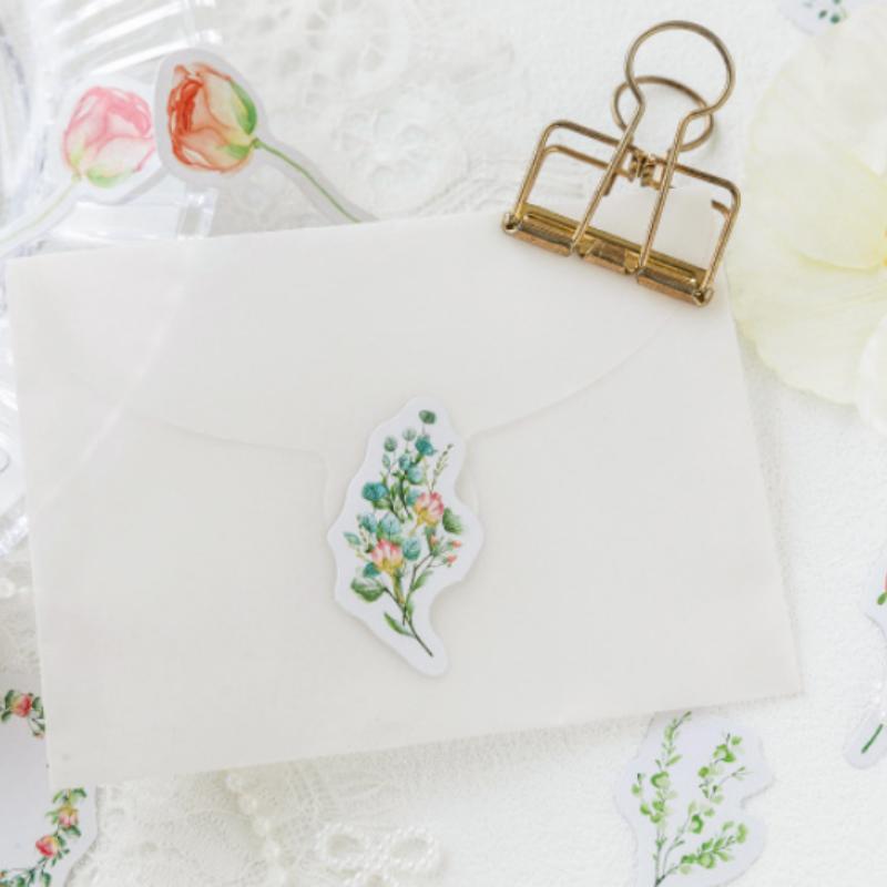 46 Pieces/box Flower Box Stickers Magazines Greeting Cards Decorative Materials Handmade DIY Collage Album Diary Decoration