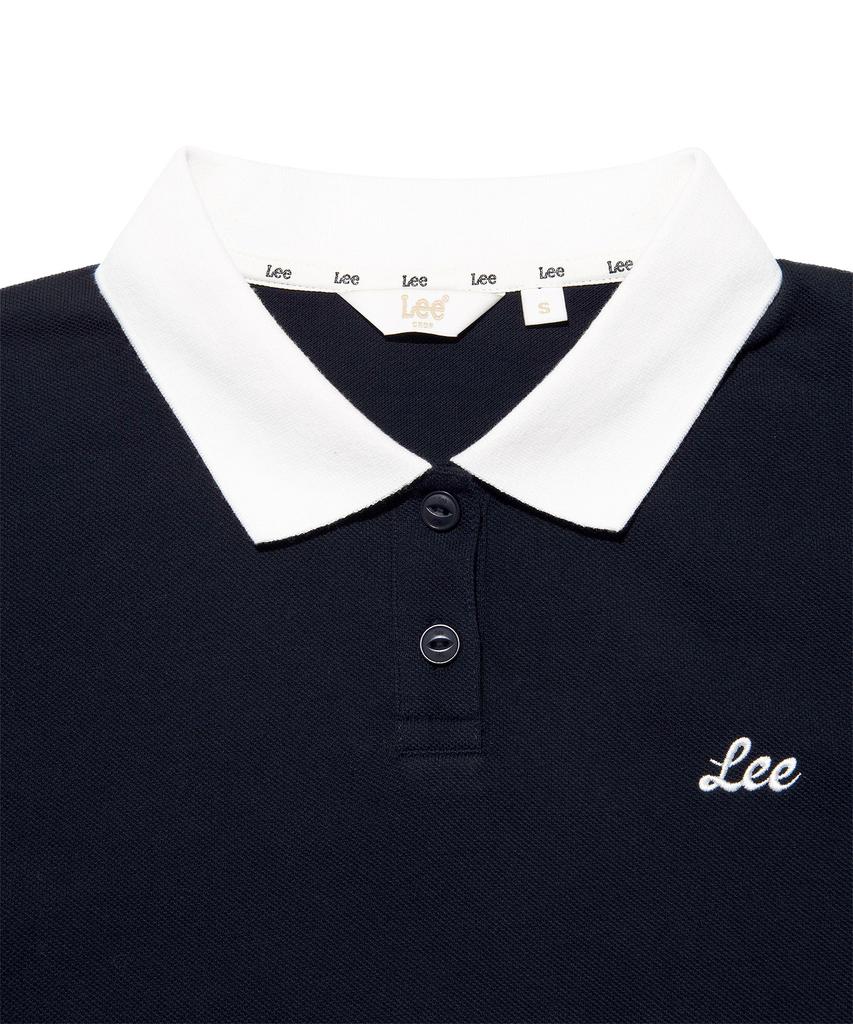 LEE Women'S Pique Collar T-Shirt Dark Navy