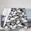Skull Pattern Flannel Blanket Digital Print Blanket Halloween Gift Bedroom Sofa Decoration