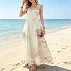 Women's Sleeveless Maxi Dress Lightweight Flowy Floral Print Dress for Beach Vacation Casual Daily Summer Outfits
