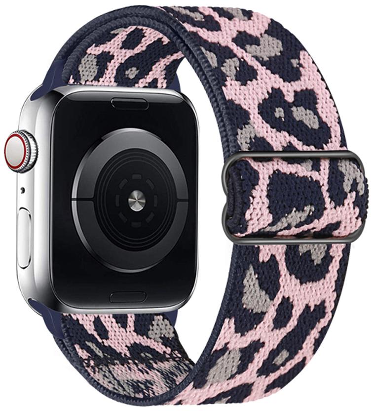 Leopard Nylon Strap for Apple Watch Band Ultra 2 49mm 46 45 44 42 41 40 38mm Elastic Bracelet iWatch Series 10 9 8 7 SE 6 5 4 3