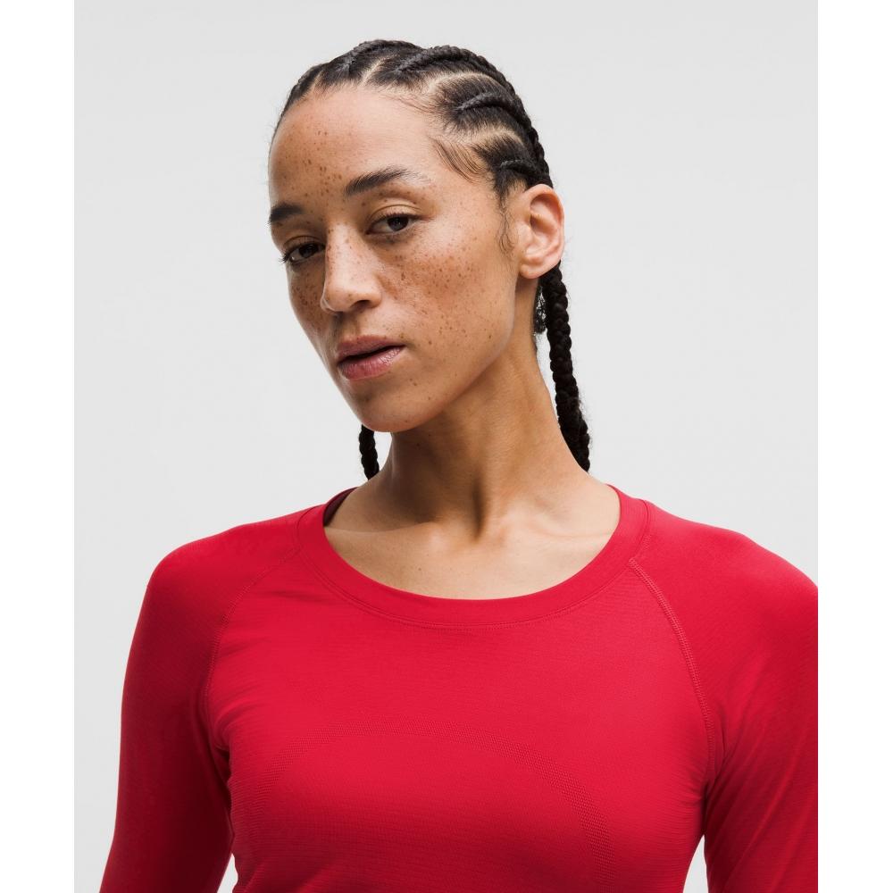 Lululemon Swiftly Tech Long Sleeve Shirt 2.0  Waist Length Oxford Red Oxford Red