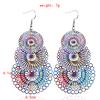 Women Retro Bohemian Style Long Earrings Colorful Wafer Eardrop Ornament