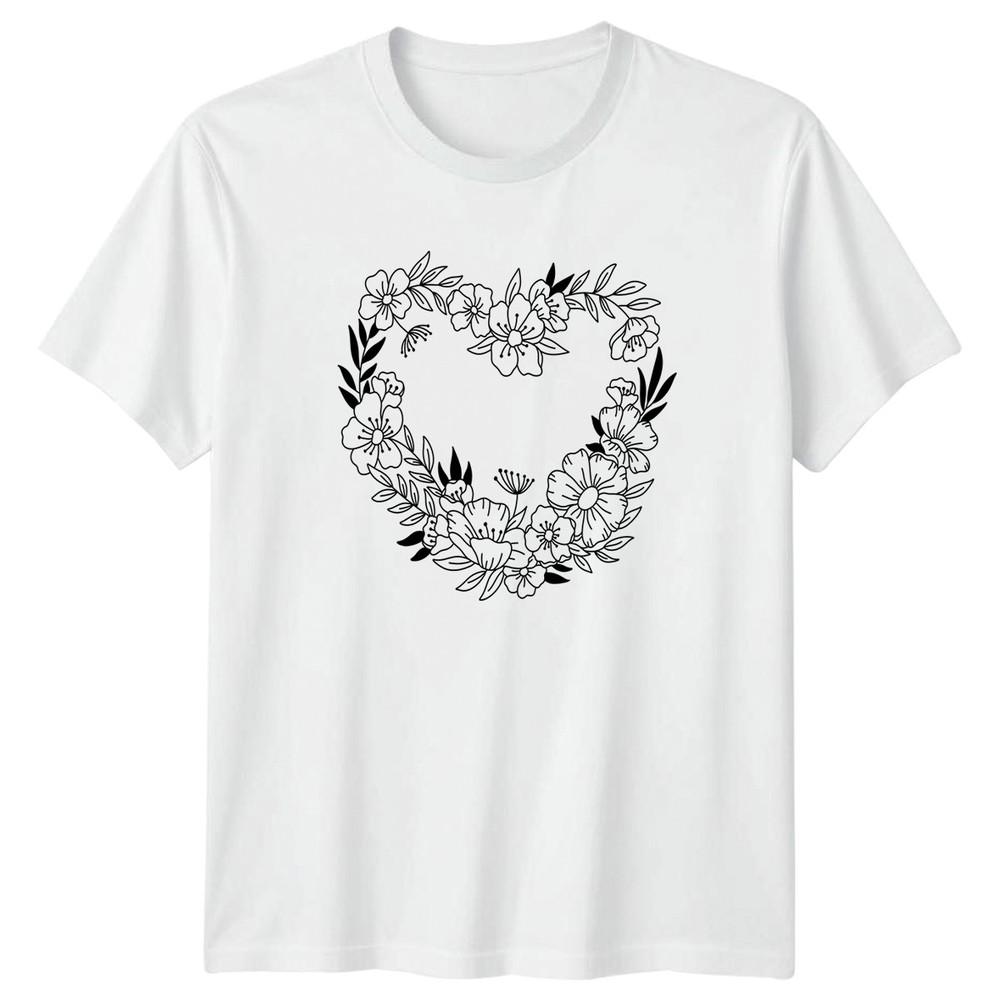Floral Heart Wreath Botanical TShirt Botanical Heart Floral Valentines Day S