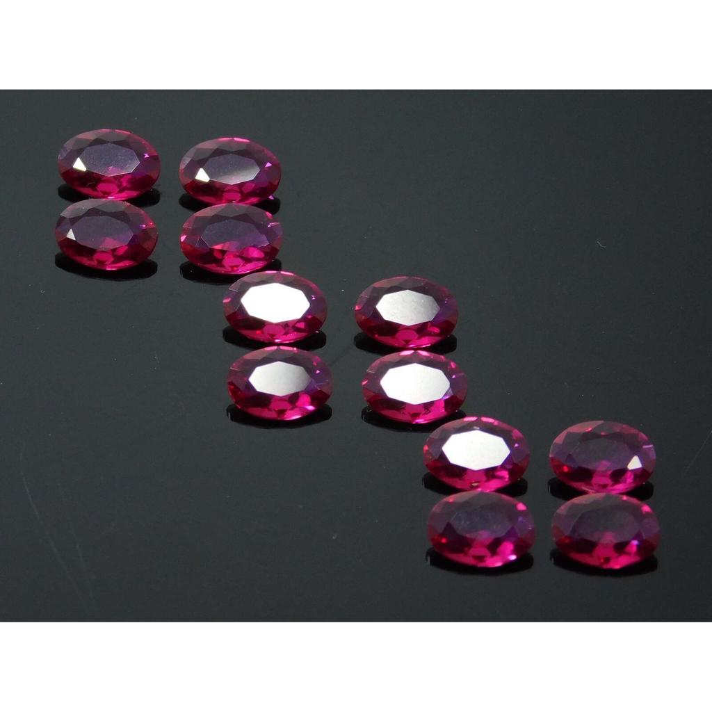 12 Pcs CERTIFIED Ruby Loose Gemstones Red Oval Shape 7x5 Mm Each Lot Az-495395