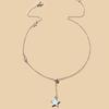 Stylowa Osobowość Prosty Regulowany Wisiorek Pentagram, Retro Naszyjnik z Muszli Seksowny Łańcuszek na Obojczyk