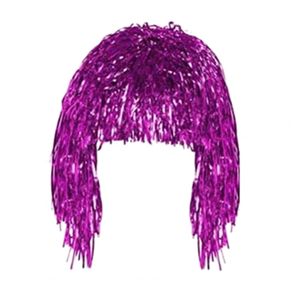 Cosplay Disco Wig Foil Tinsel Shiny Party Hat Adults Metallic Cosplay Supplies Funny Atmosphere Festive Decoration