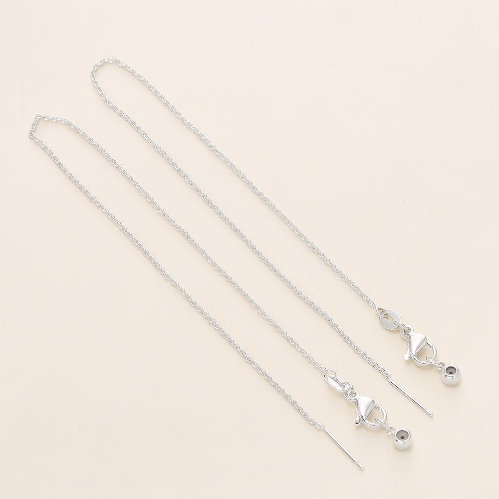 2/4Pcs/Lot 14/18K Gold Plated Flat Round Chain Thrusting Pin Adjustable Chains For DIY Necklace Jewelry Making Accessories