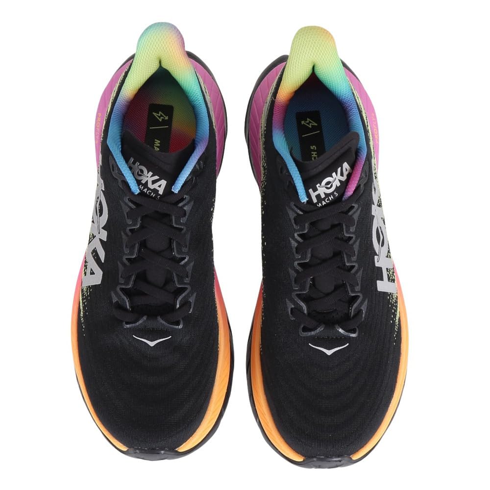 Hoka One One Mach 5 Track Size Black and Pale Yellow Men's & Field/Running Shoes, 25.0,