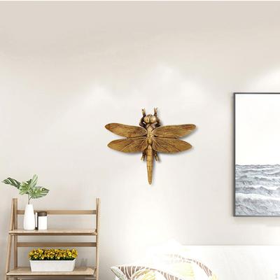 Libellen Wandmontage Dekor Hängender Schmuck Kunstwerk Mittelstück Goldene Handwerkskunst Geschenk Skulptur