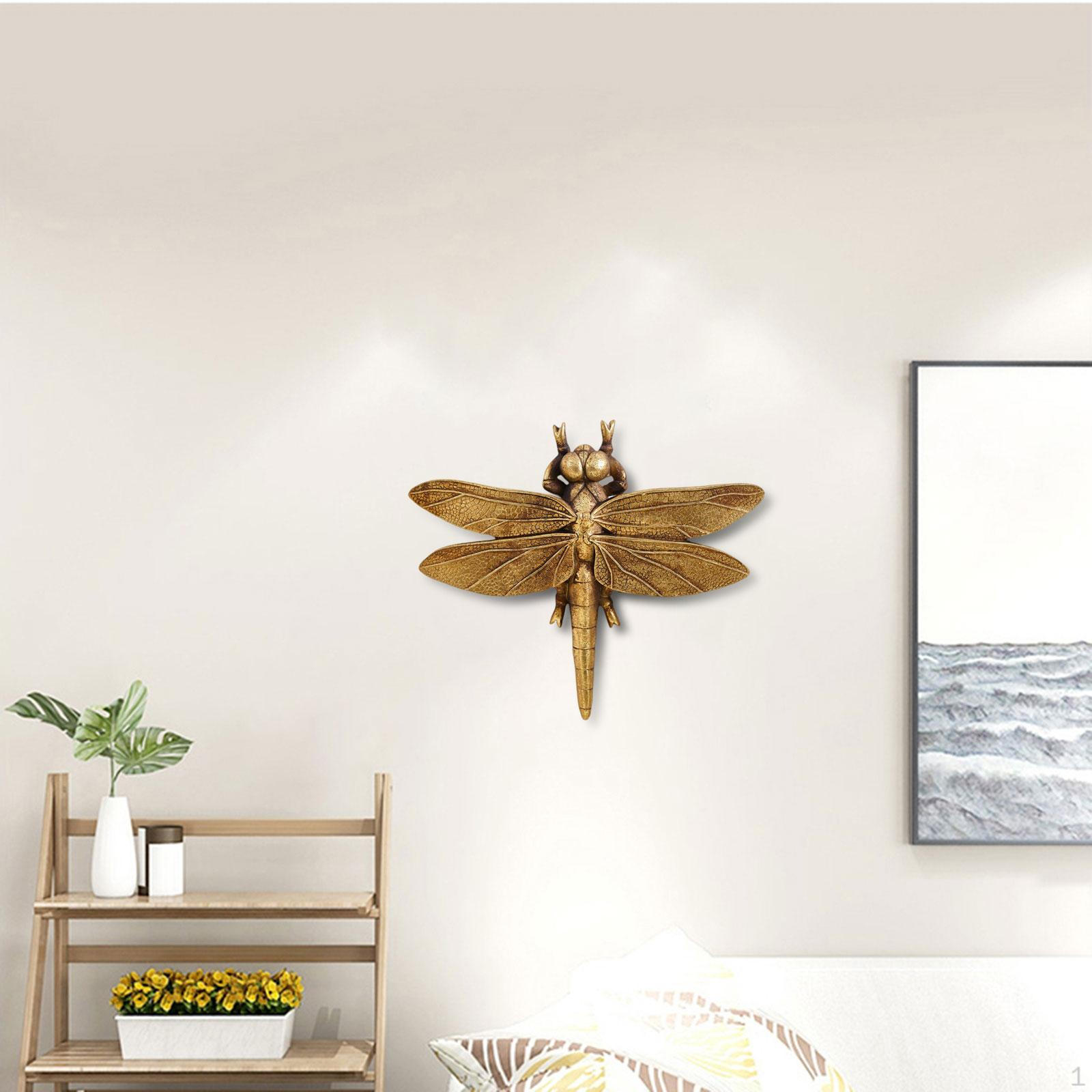 Декор настенный Стрекоза Подвесное украшение Художественное произведение Центральный элемент Золотое ремесло Подарок Скульптура