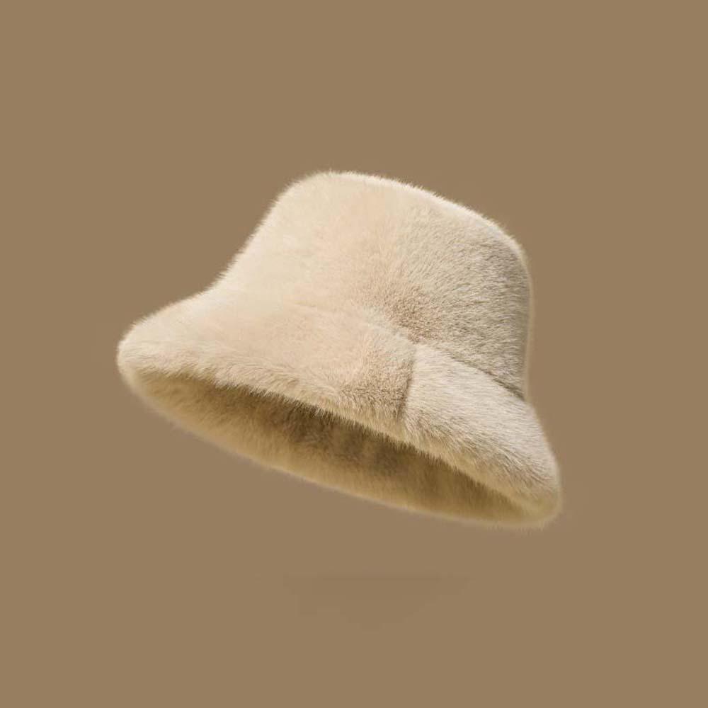 Warmer Plush Basin Cap Temperament Anti-cold Bucket Hat Elegant Winter Fisherman Hat  Men