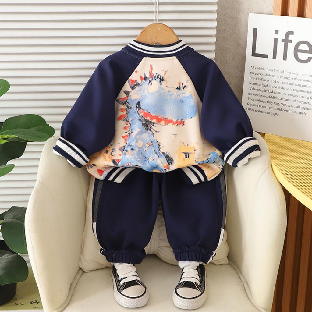 Kids Casual Long-Sleeve Set, Comfortable Daily Wear Outfits