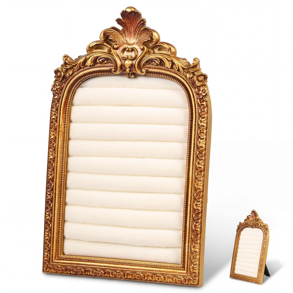Vintage Jewelry Storage Shelf Velvet Earring Ring Shelves Jewelry Frame Display Shelves Home Wedding Decoration Display Cabinet