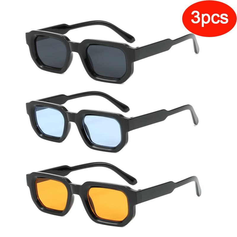 Fashionable Protective Glasses Square Sunglasses for Men ladies UV400 Shades Vintage Blue Tea Punk Fashion Sun Glasses