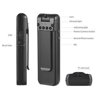 1080P Body Camera with Audio and Video Recording Wearable Body Cam Clip On Mini Camera Camcorder with 180 Degrees