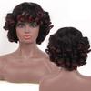 Bybrana Short Curly Hair Bangs Daily Wear Synthetic Hair Personality Wig