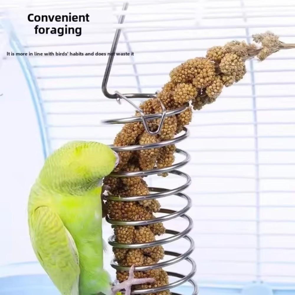 Stainless Steel Parrot Forager Feeder Seed Holder Durable Construction Vegetable Fruit Feeder Hanging Basket Food Container