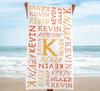 Custom Name Beach Towel ,Personalized Beach Towels, Custom Text Hand Towel,Custom Pool Travel Beach and Bath Towels for Kids