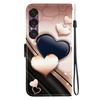 Handmade PU Leather Flip Case for Sony Xperia 1 VII Anti-Slip Shockproof Cover with Wrist Strap & Heart/Rose Cat Designs