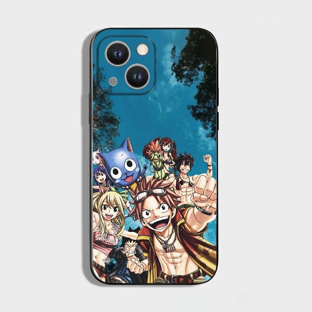 Fairy Tail Natsu Dragneel Phone Case For iPhone 16,15,14,13,12,11 Plus,Pro Max,XS,X,XR,SE,Mini,8,7,Soft Silicone Black Cover