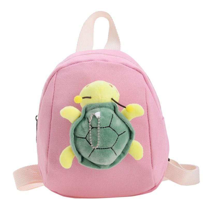 Adorable Cartoon Turtle Plush Mini Backpack For Kids Stylish Canvas School Bag