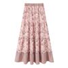 Summer New Arrival Women's Layered Stitching Big Swing Bohemia Retro Print Long Skirt 5029090