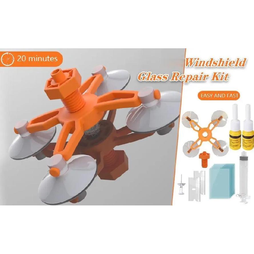 2023 Windshield Repair Kit Automotive Glass Repair Fluid with Syringe Thrusters Glass Chip Repair Tool Liquid for Chips Cracks