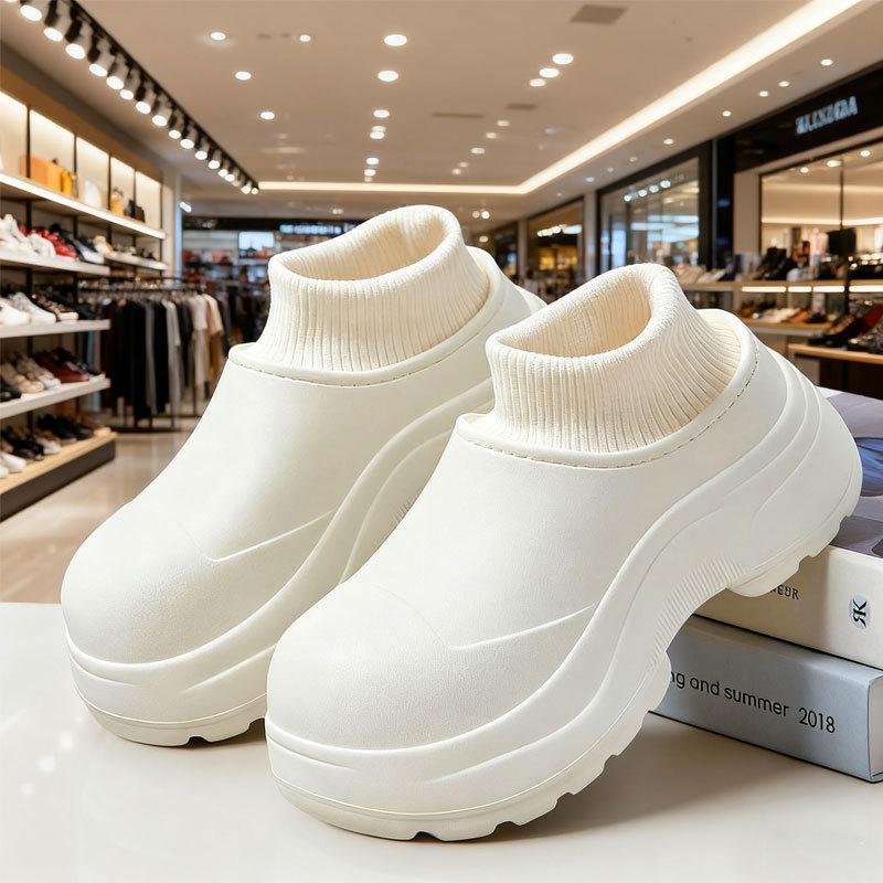 

Женские зимние теплые домашние высокие хлопковые тапочки 40-41 белый