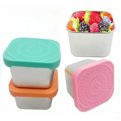 Stainless Steel Lunch Box - Leakproof Food Grade 304 with Silicone Lid Bento Style for School Picnic, Anti-Spill Snack Container