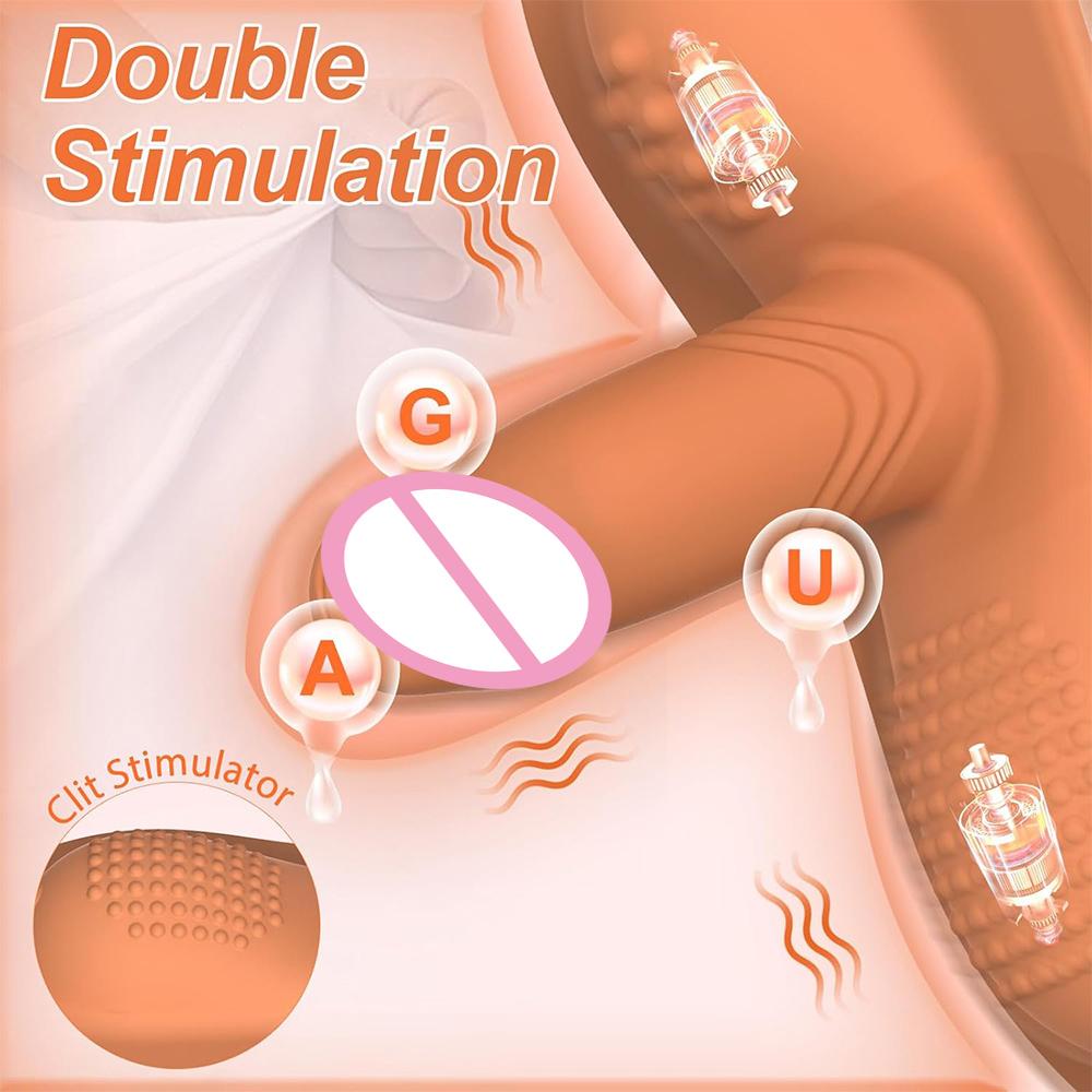 Remote Control Vibrator Dildo with 10 Vibrating Modes Big Sit and Ride Clit Anal G-Spot Double Stimulator Sex Toy for Women Men