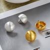 Simple Retro Frosted Brushed Earrings Female Tide of A Sense of Senior Sense of Temperament Round Ball Earrings Ear Buckle Ladies Accessories Jewelry
